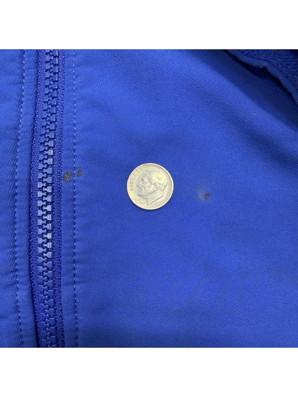 Vintage Patagonia Men's Blue Softshell Jacket Med Zipped Pockets Lightwt *Flaws